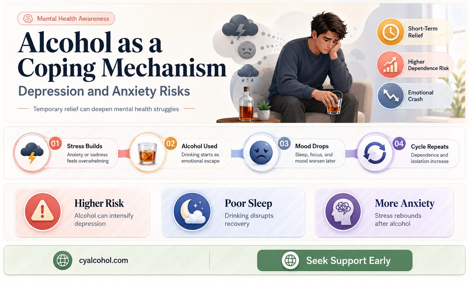 are depression and anxiety self medication through alcohol