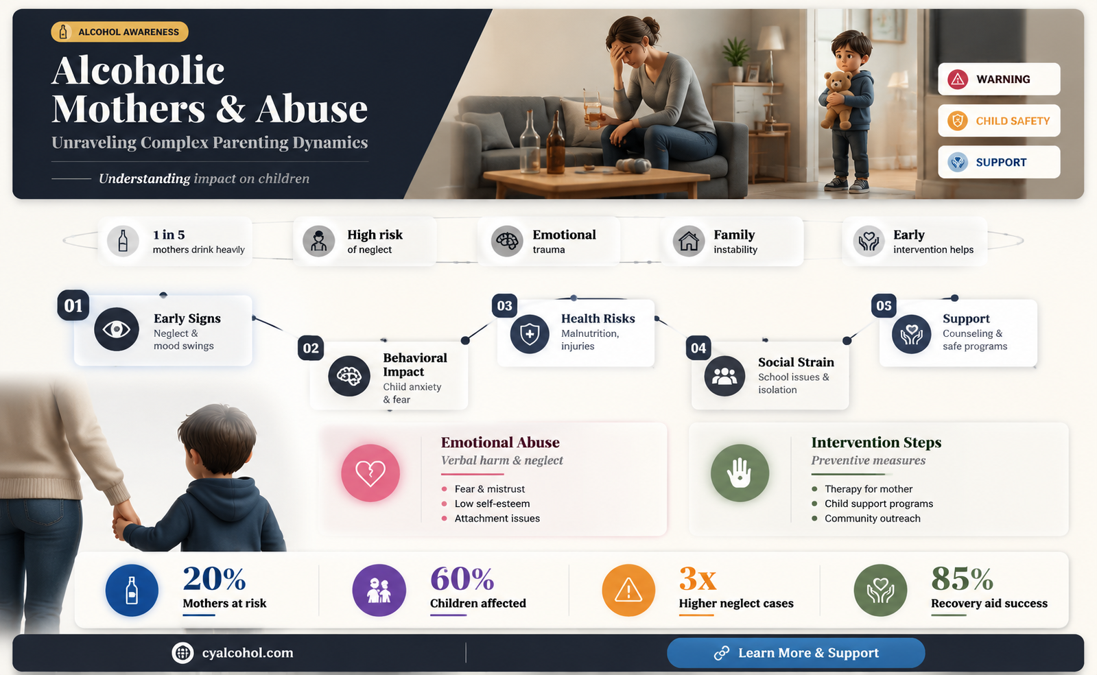 are alcoholic mothers abusive
