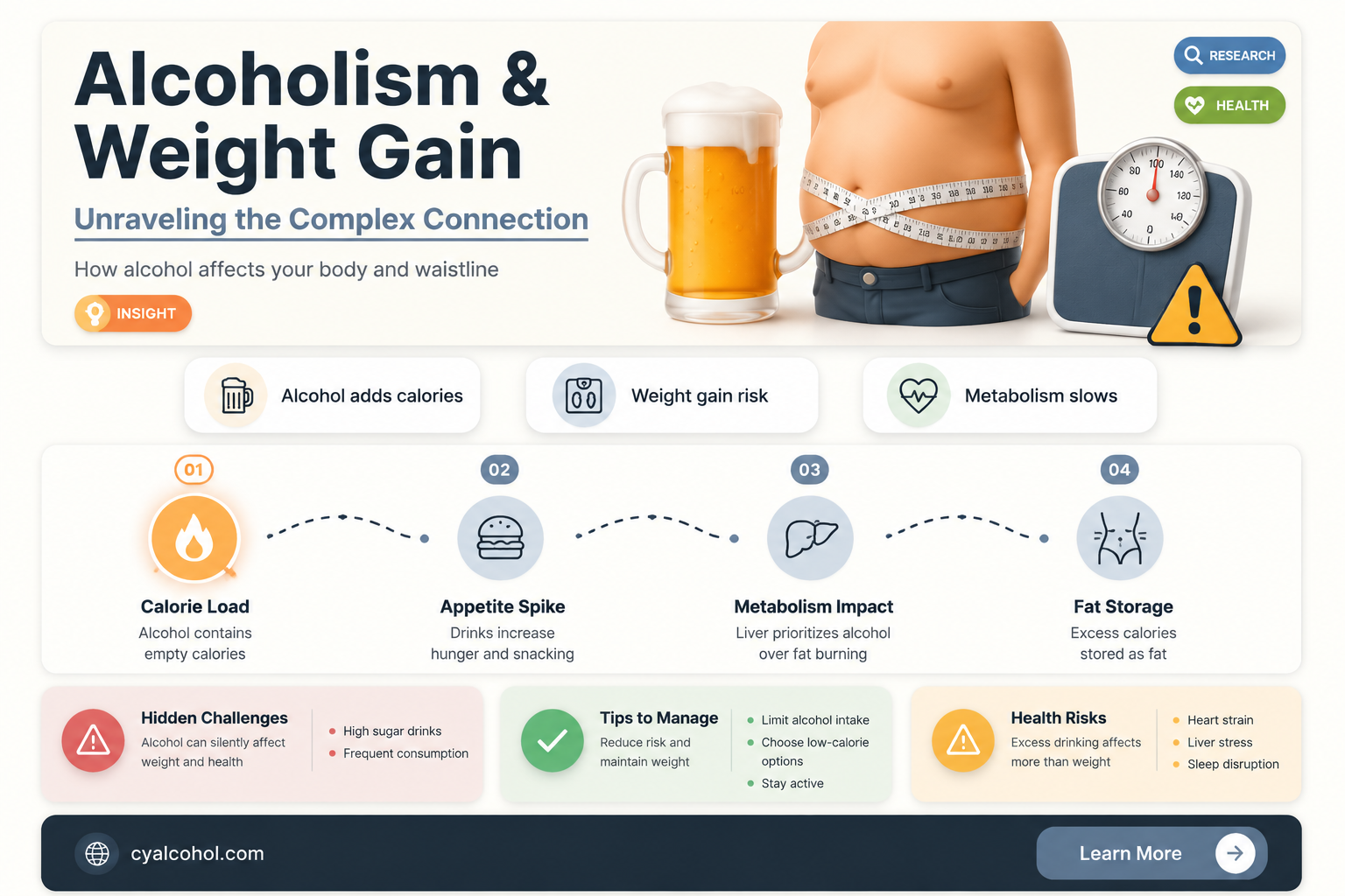 are alcoholics overweight