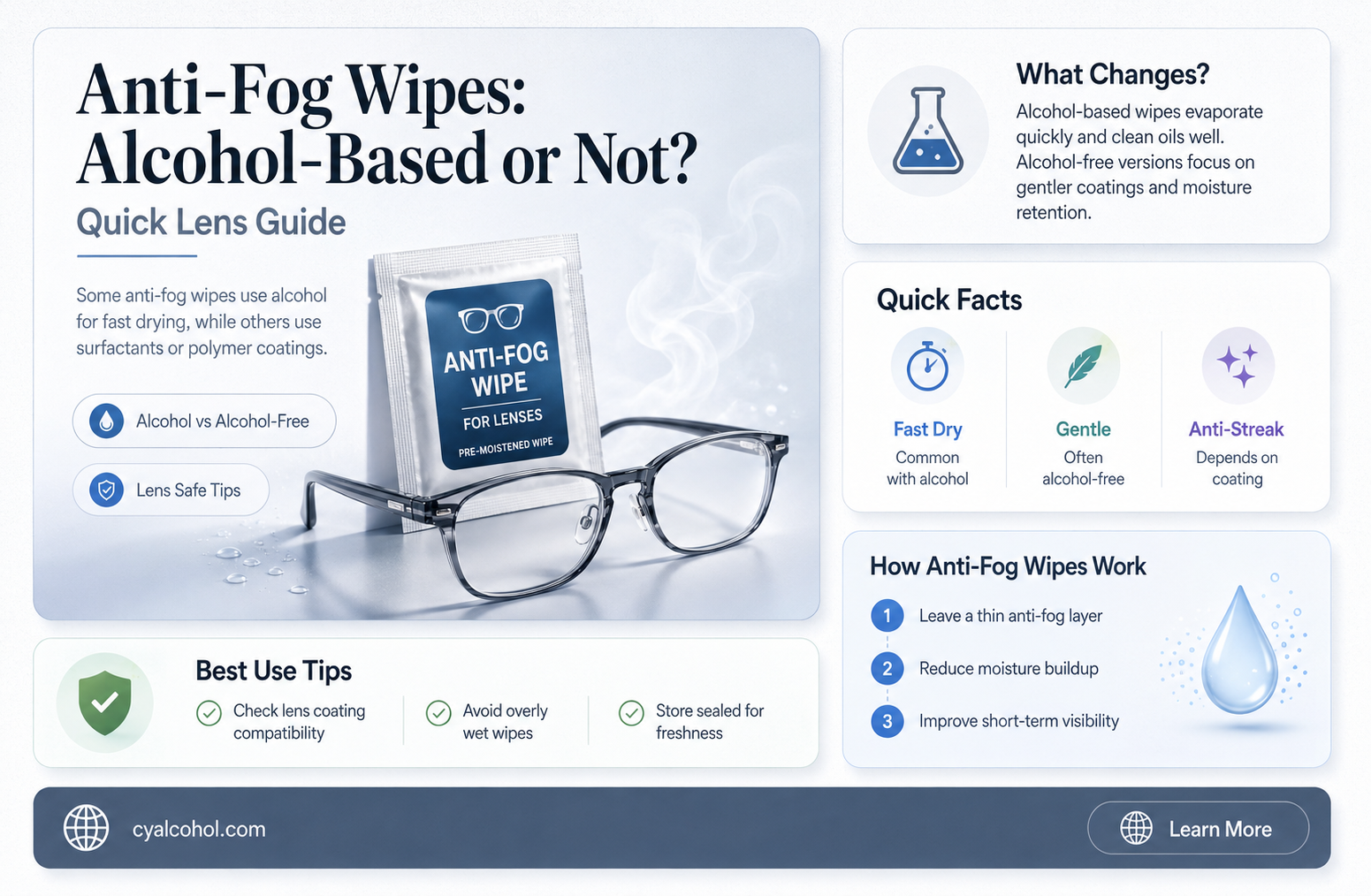 are anti fog wipes the same as alcohol wipes