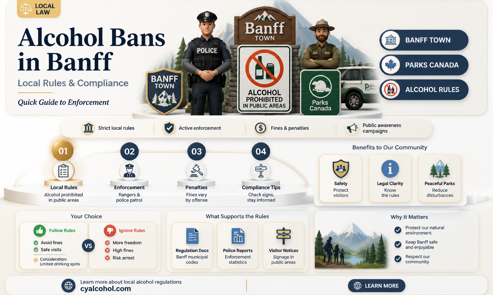are alcohol bans enforced in banff