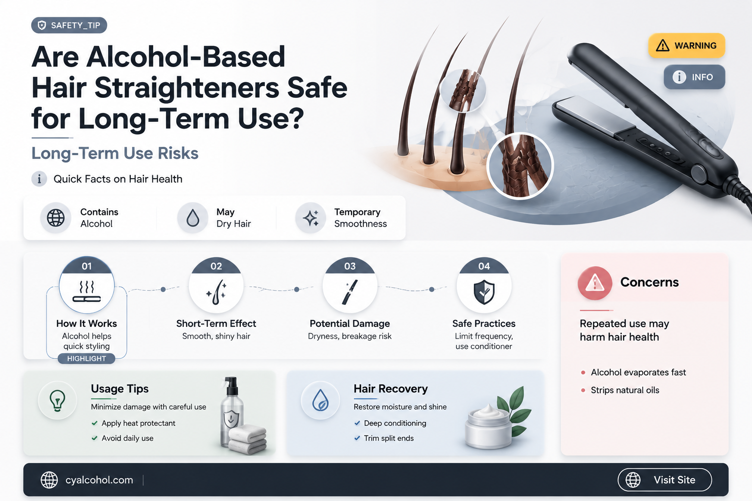 are alcohol straighteners safe