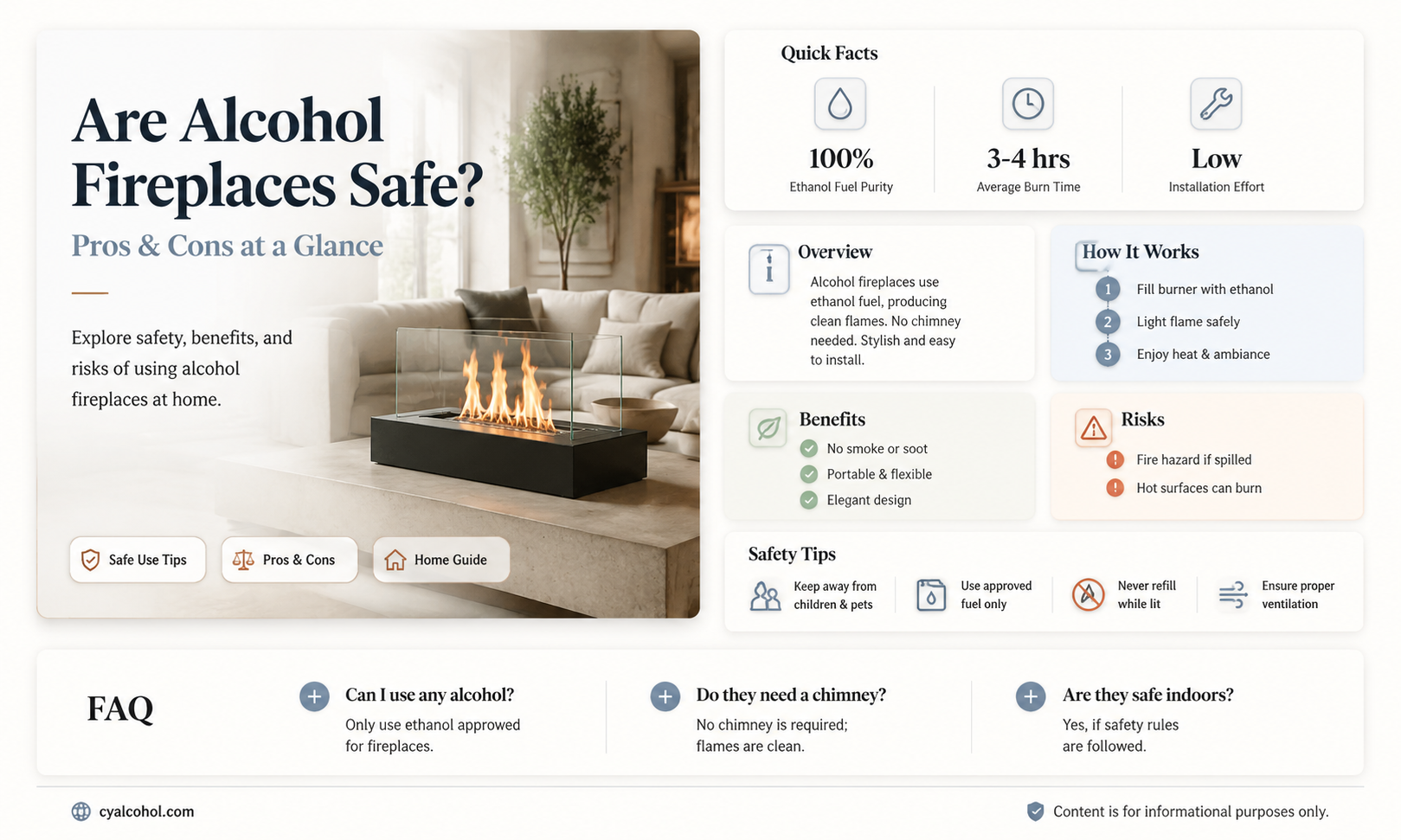 are alcohol fireplaces safe