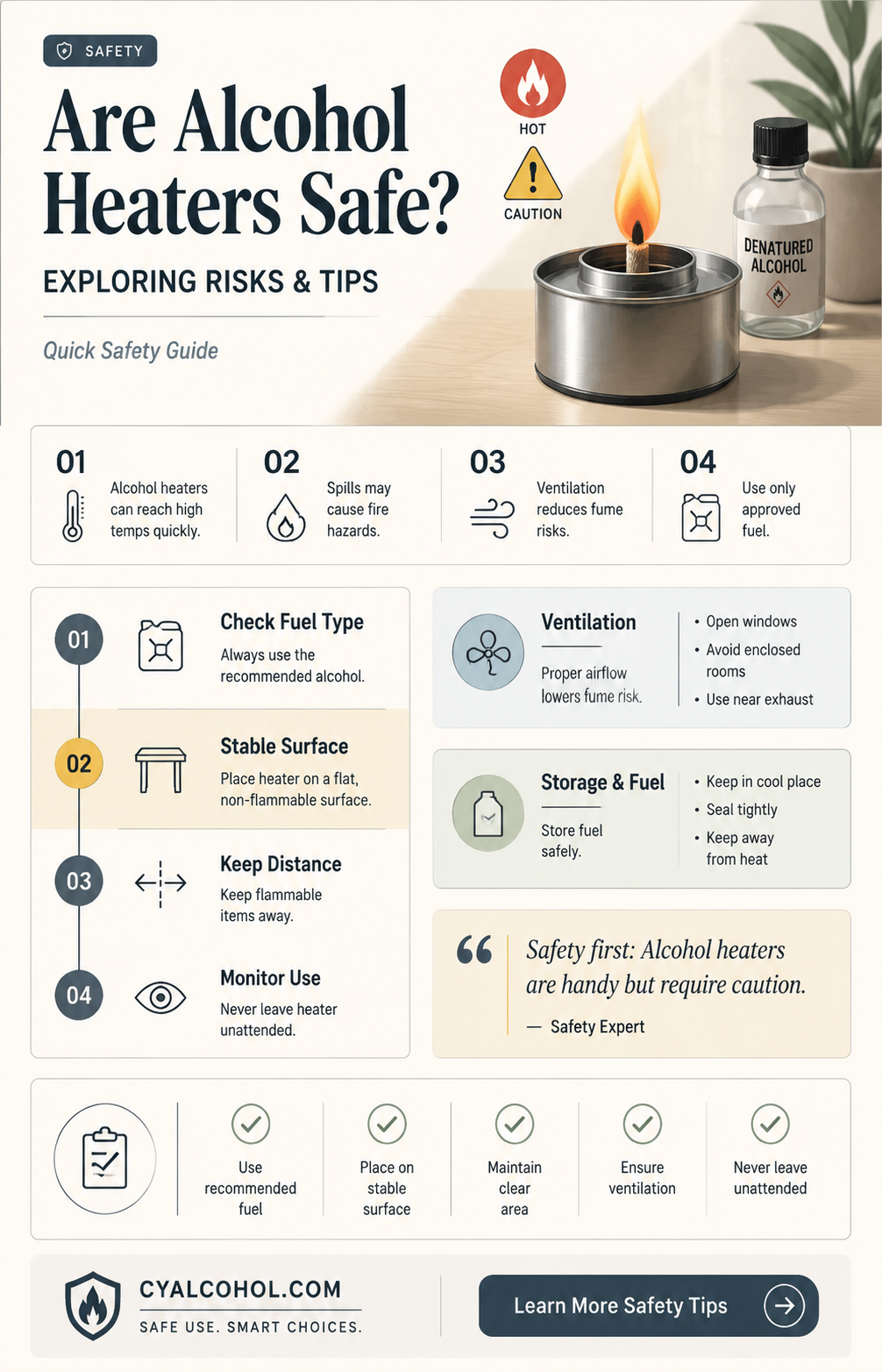 are alcohol heaters safe