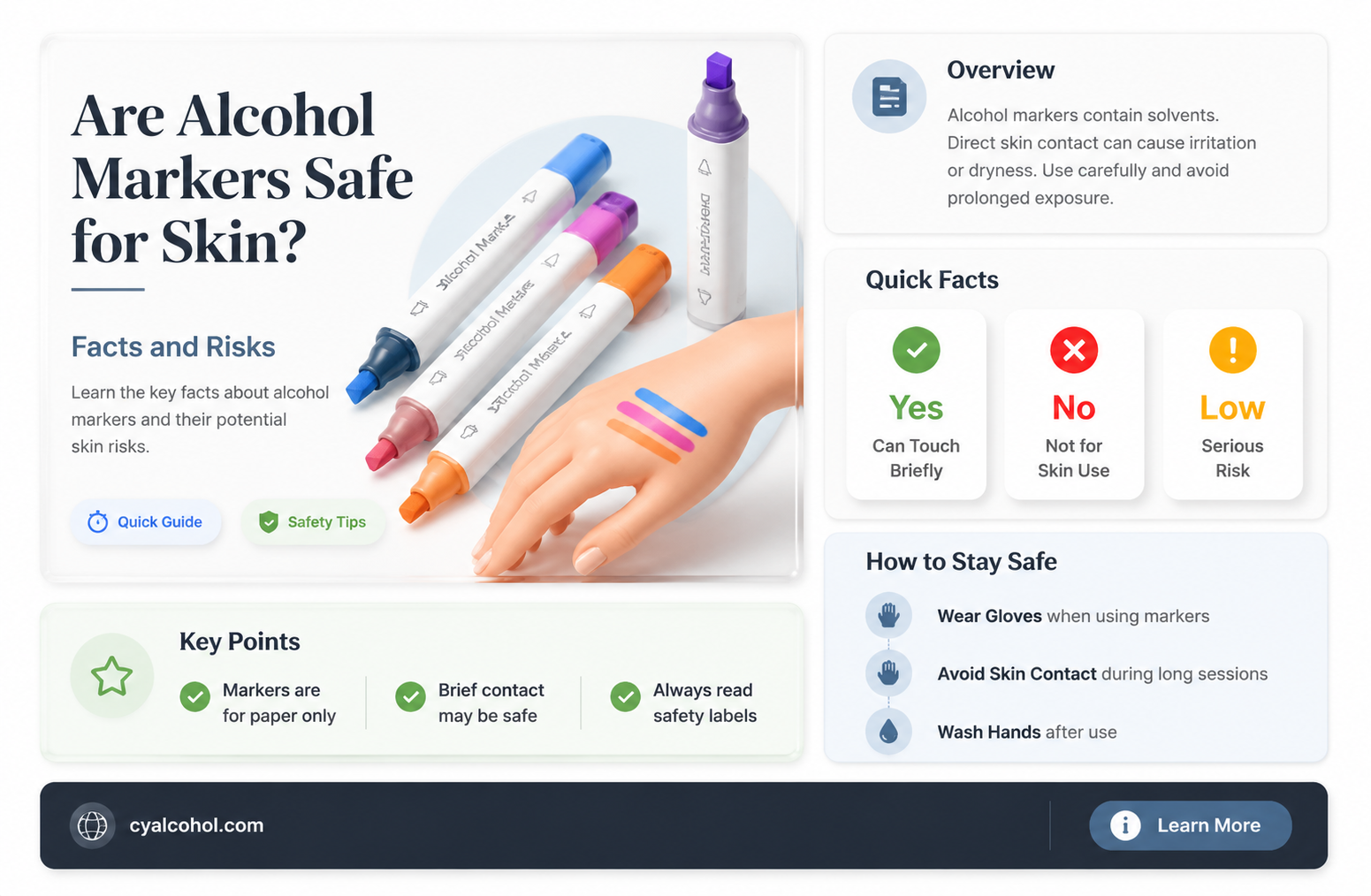 are alcohol markers safe for skin