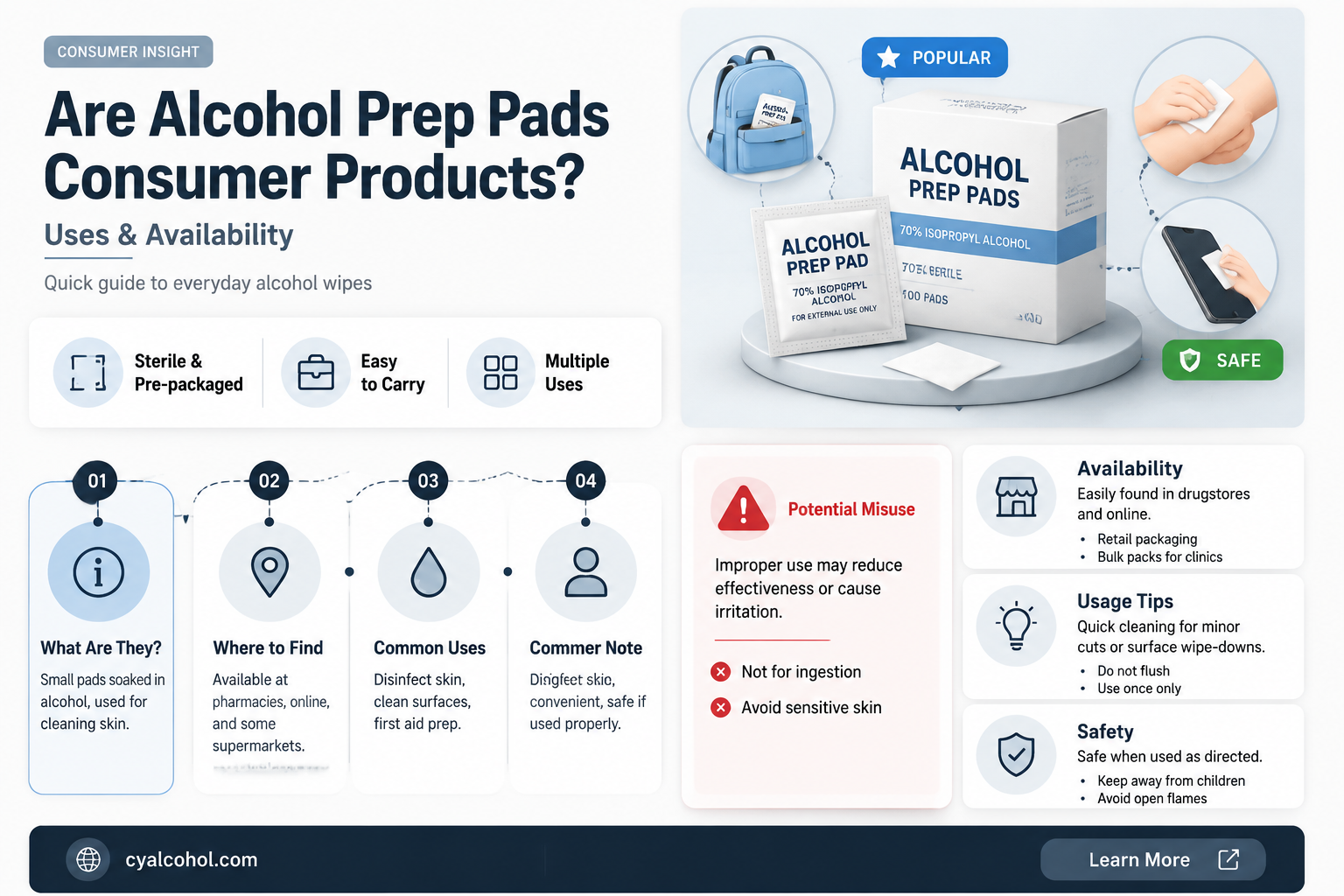 are alcohol prep pads consumer products