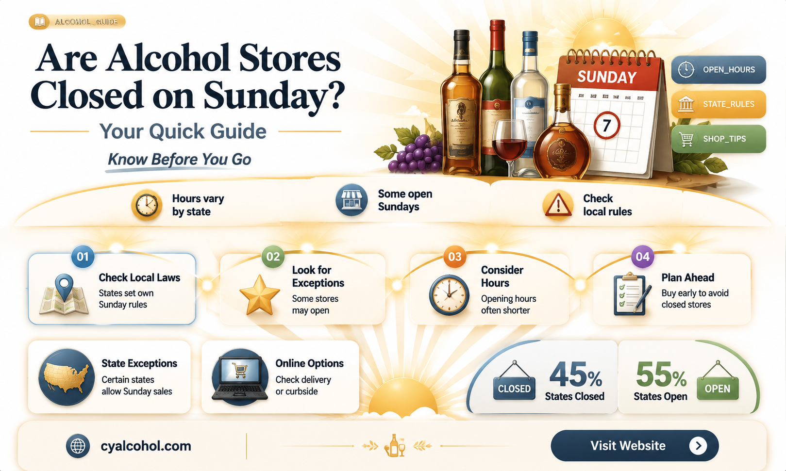 are alcohol stores closed on sunday