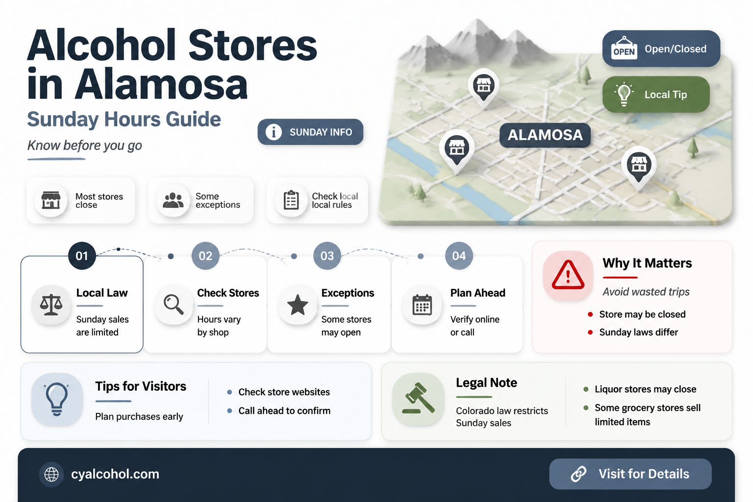 are alcohol stores closed on sunday alamosa colorado