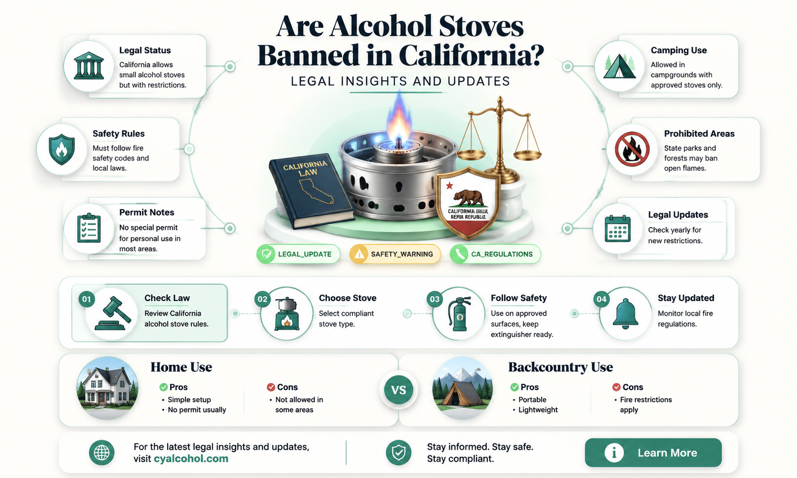 are alcohol stoves banned in california