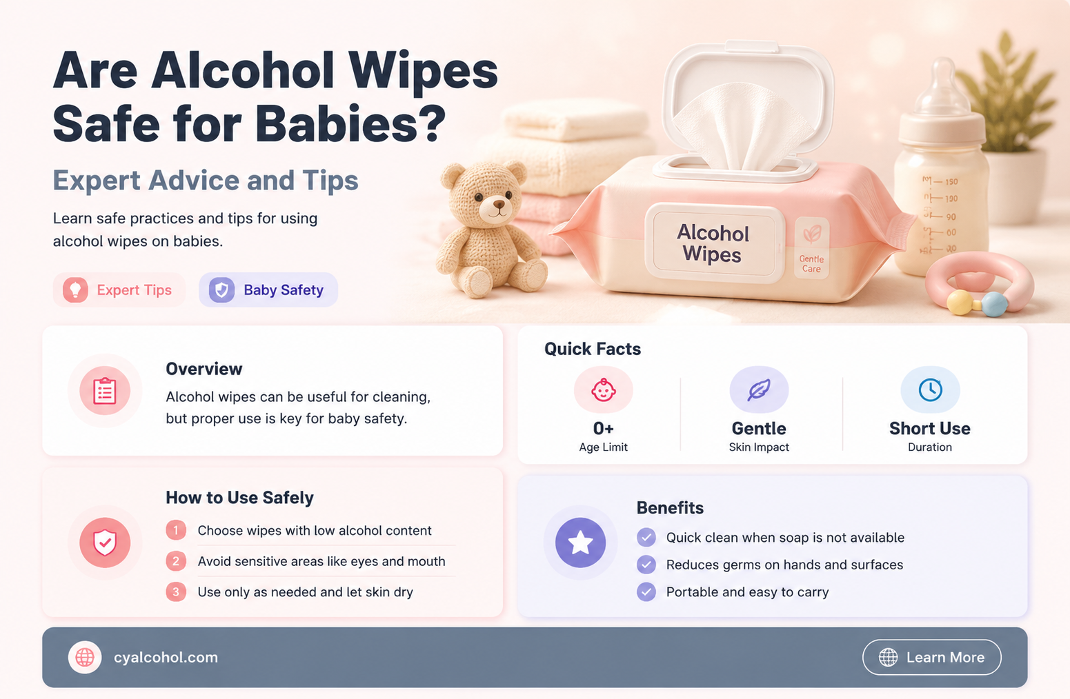 are alcohol wipes safe for babies