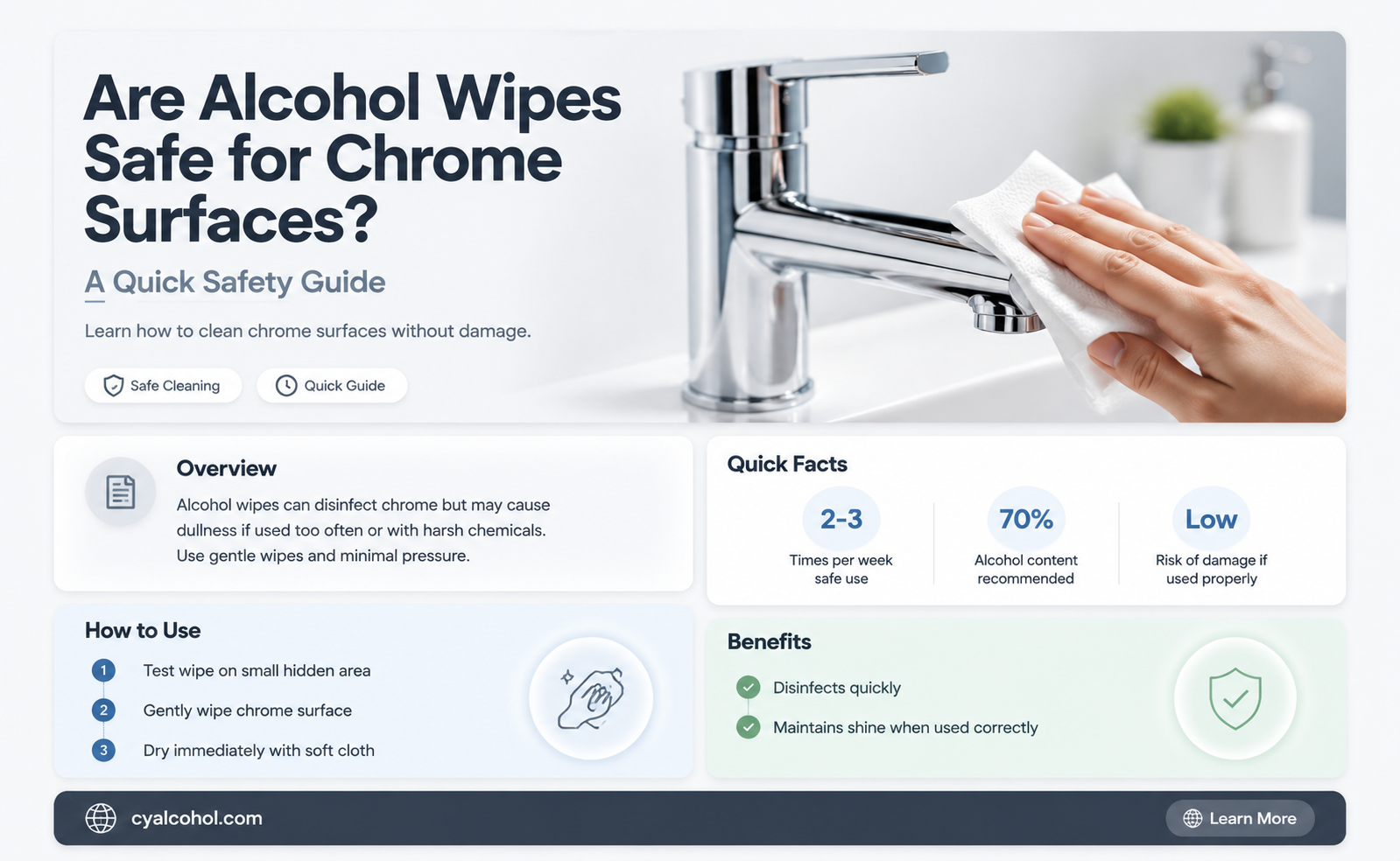 are alcohol wipes safe for chrome
