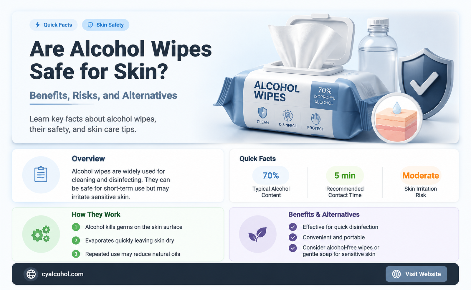 are alcohol wipes safe for skin