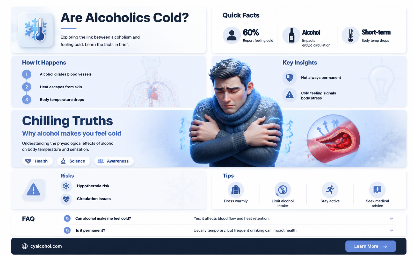 are alcoholics cold all the time