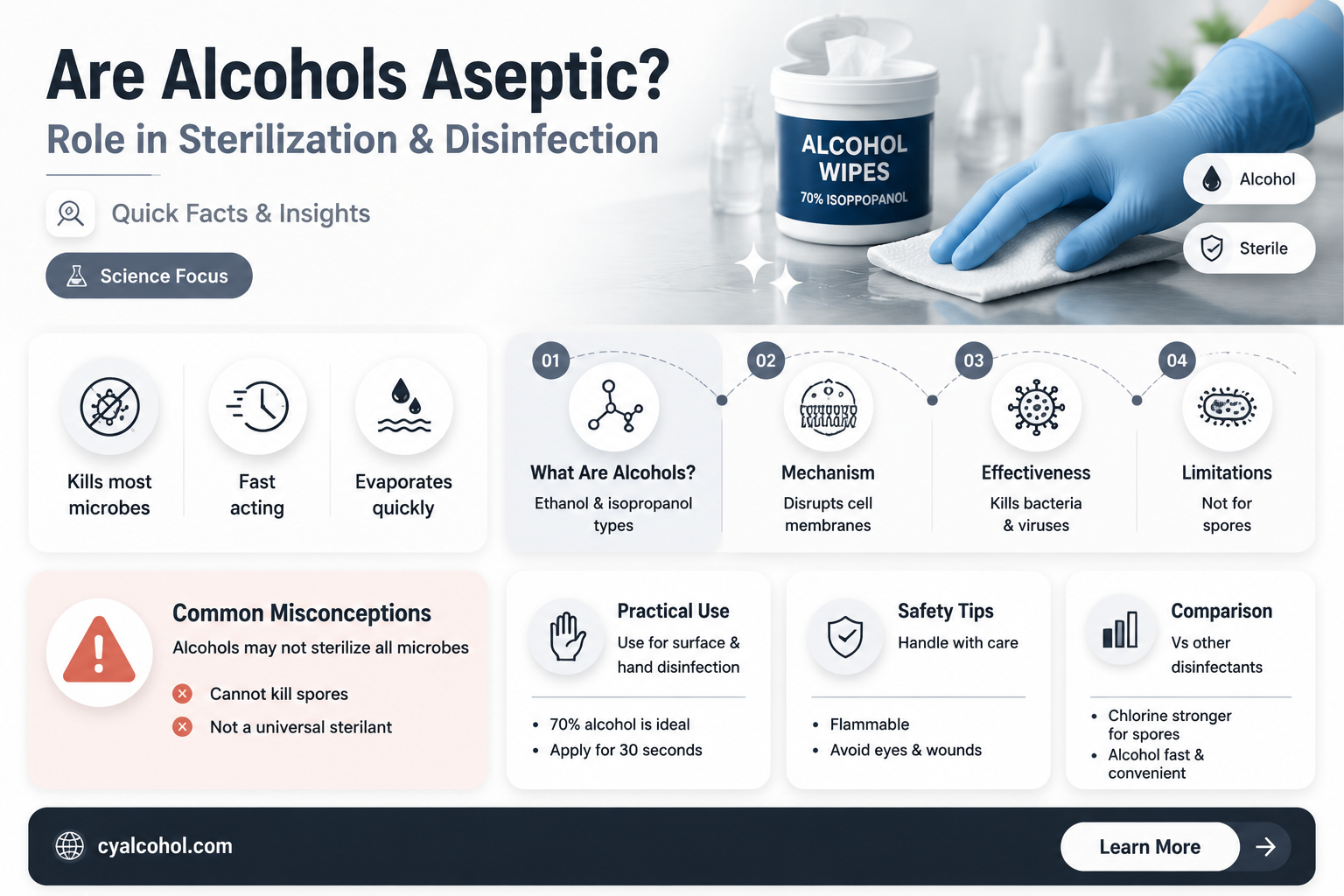 are alcohols aseptics