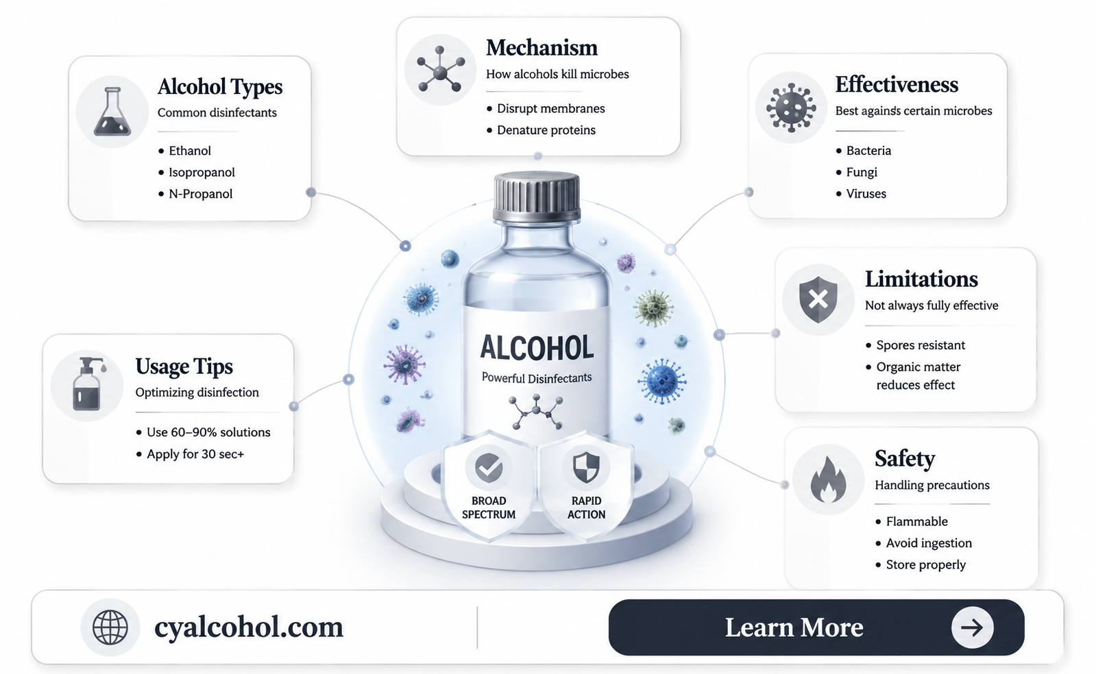are alcohols disinfectants