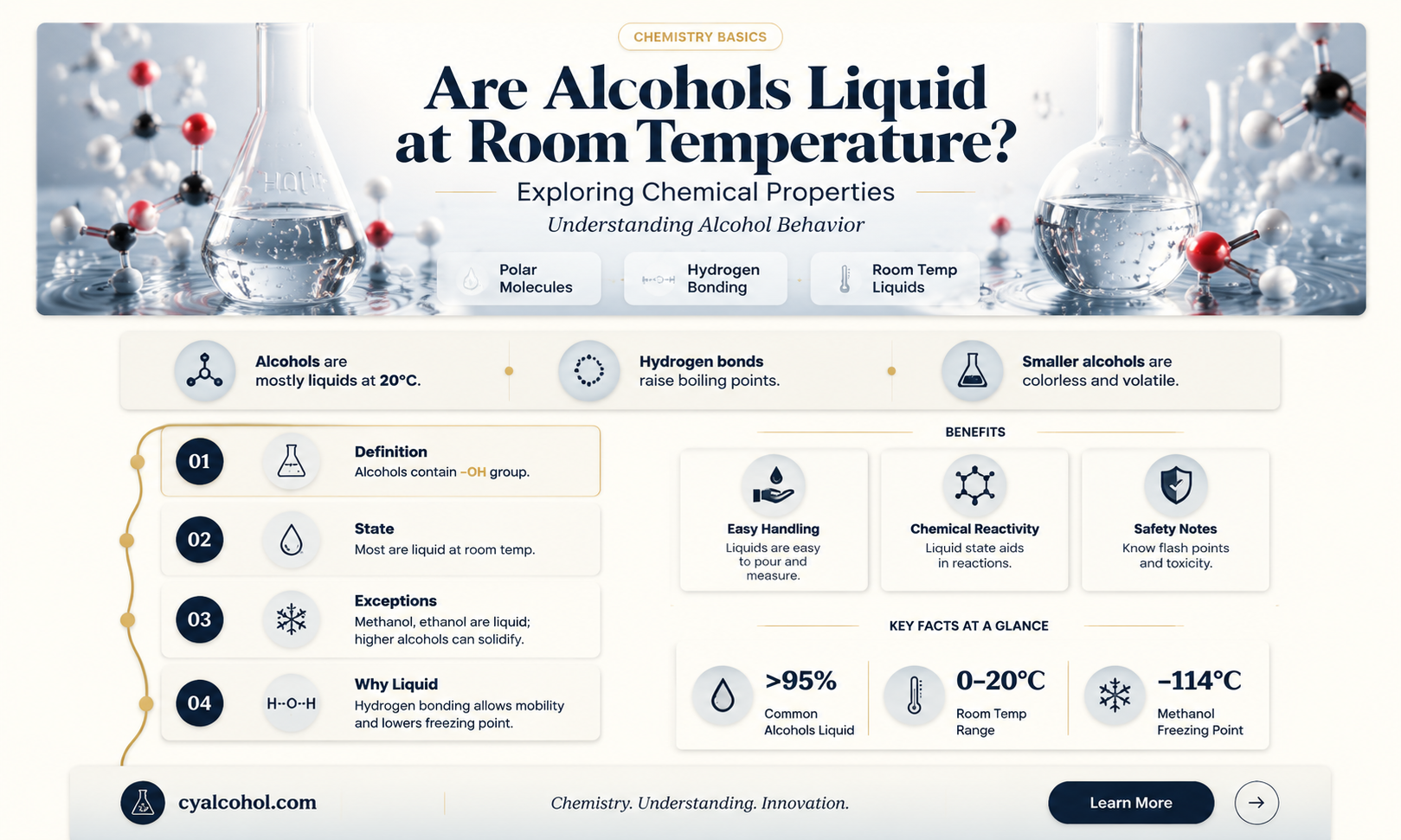 are alcohols liquid at room temperature