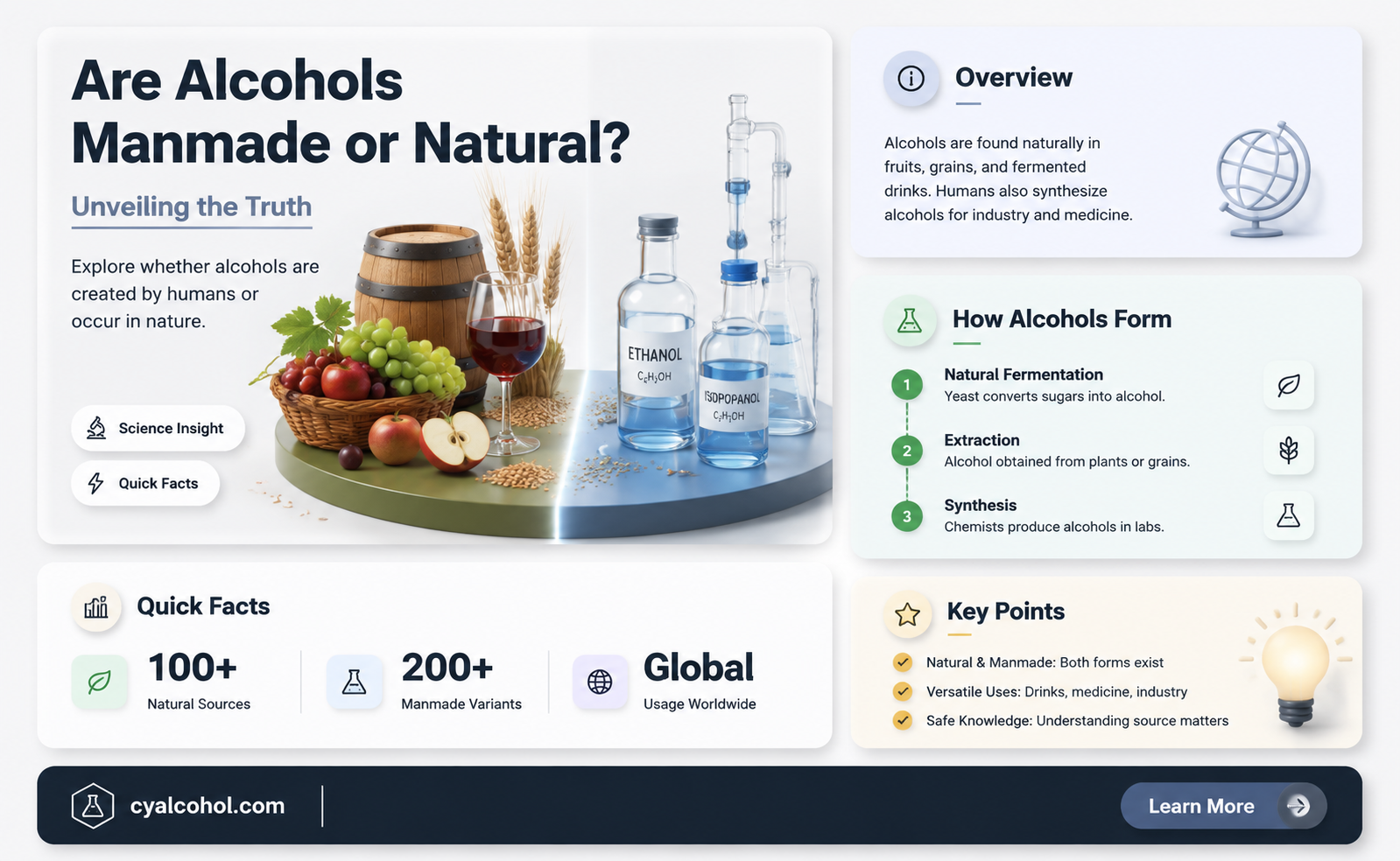 are alcohols manmade or naturally occuring