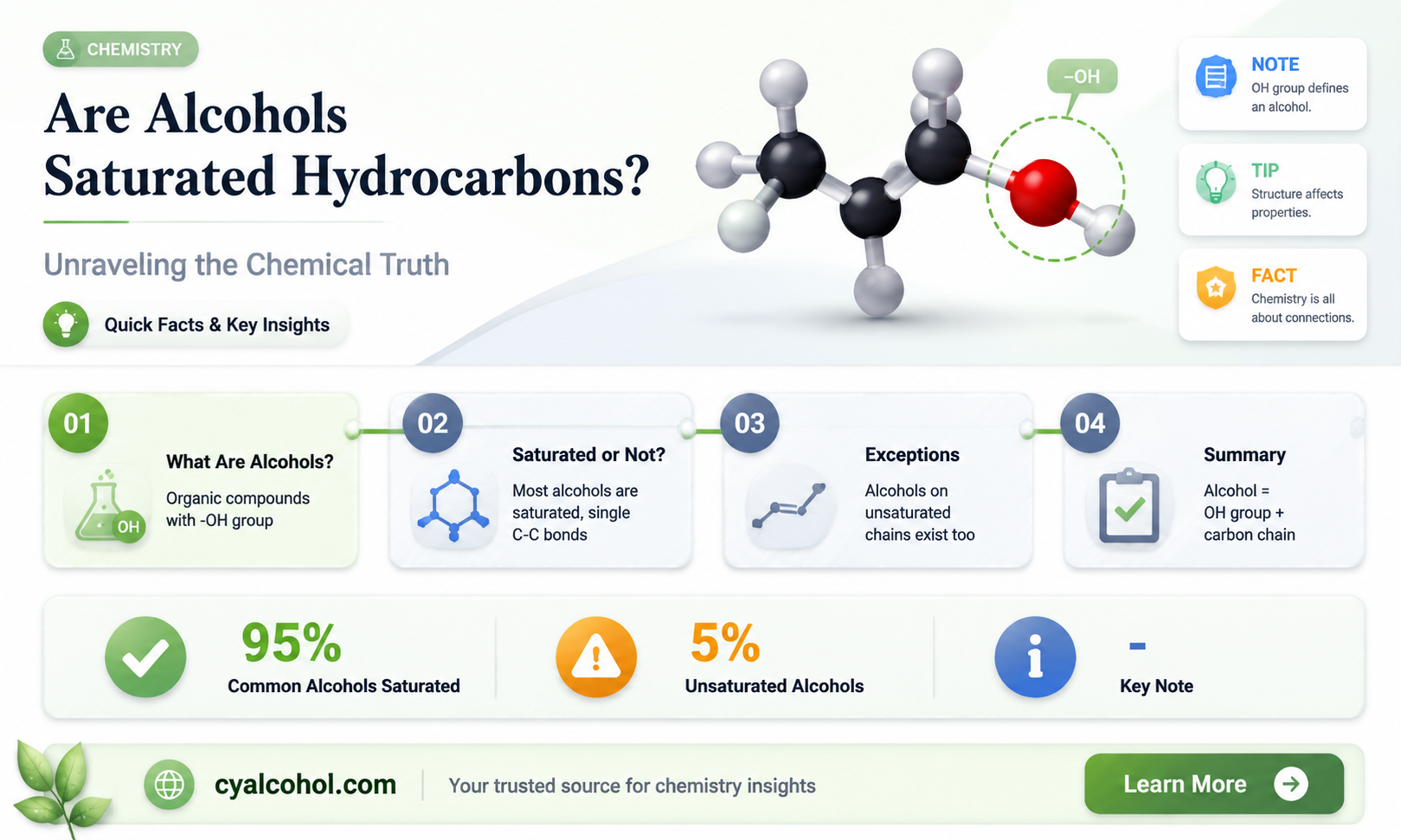 are alcohols saturated hydrocarbons