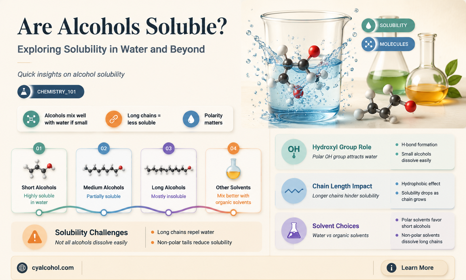 are alcohols ever soluble