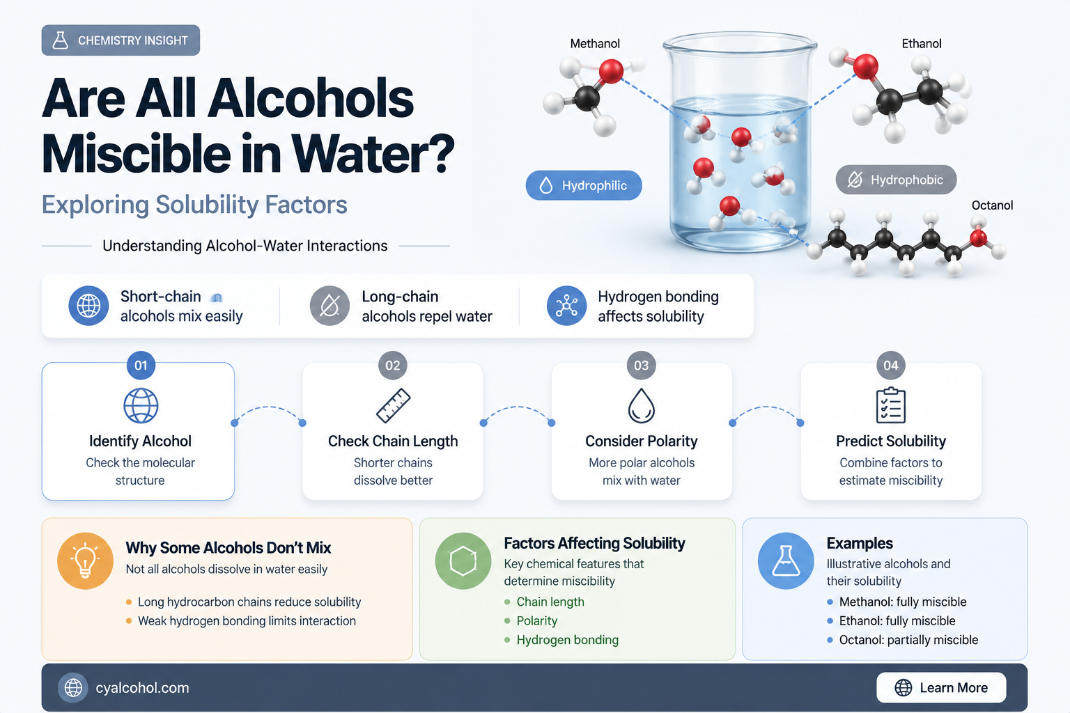 are all alcohols miscible in water