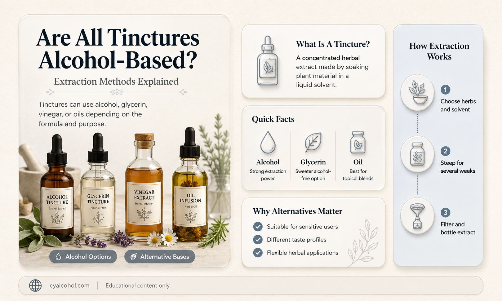 are all tinctures made from alcohol