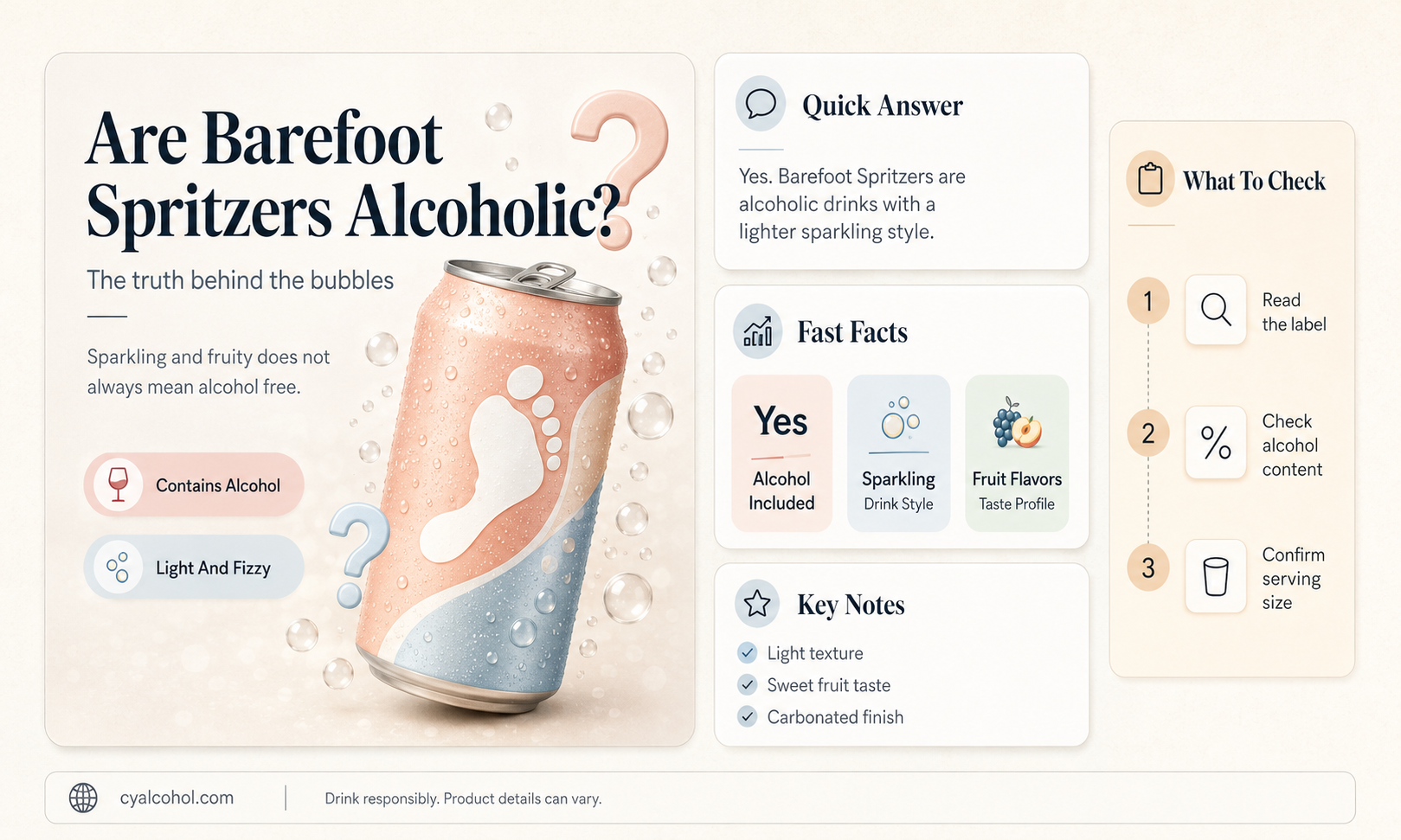 are barefoot spritzers alcohol