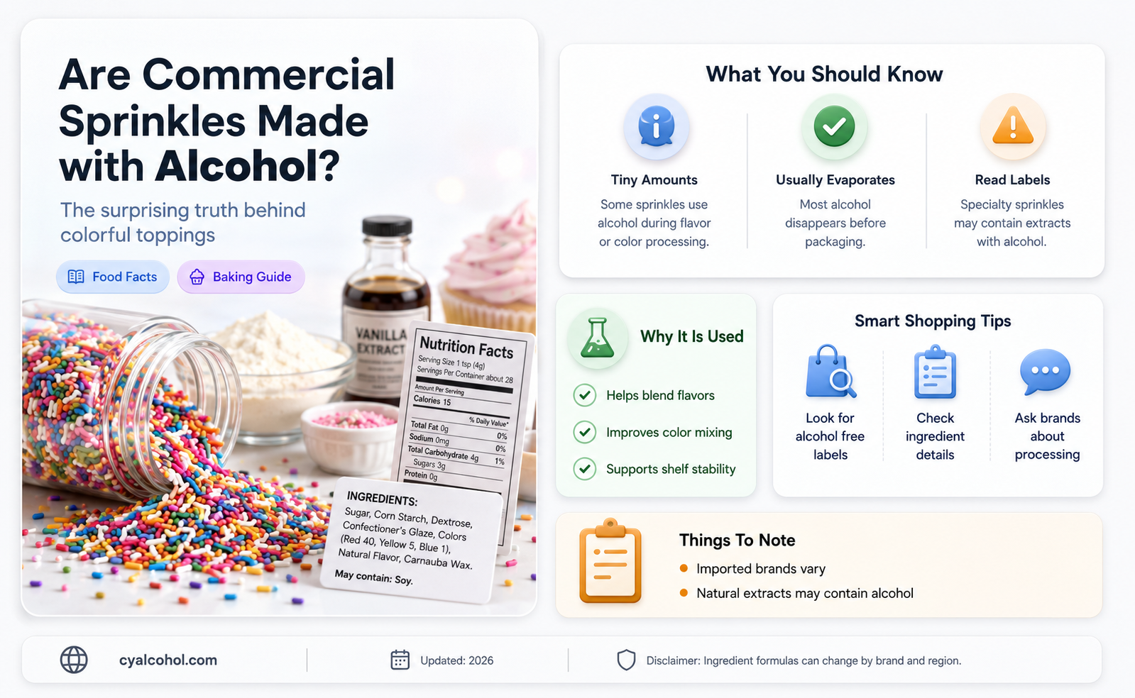 are commercial sprinkles made with alcohol