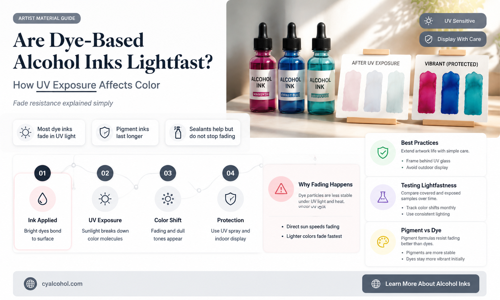 are dye based alcohol ink lightfast