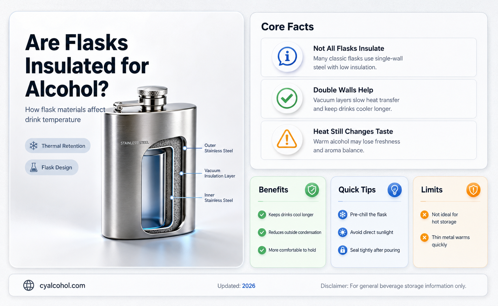are flasks insulated alcohol