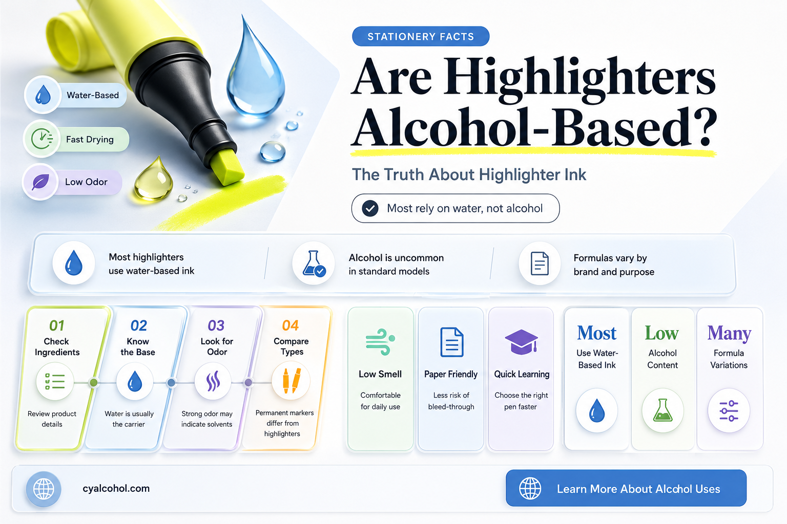 are highlighters alcohol based