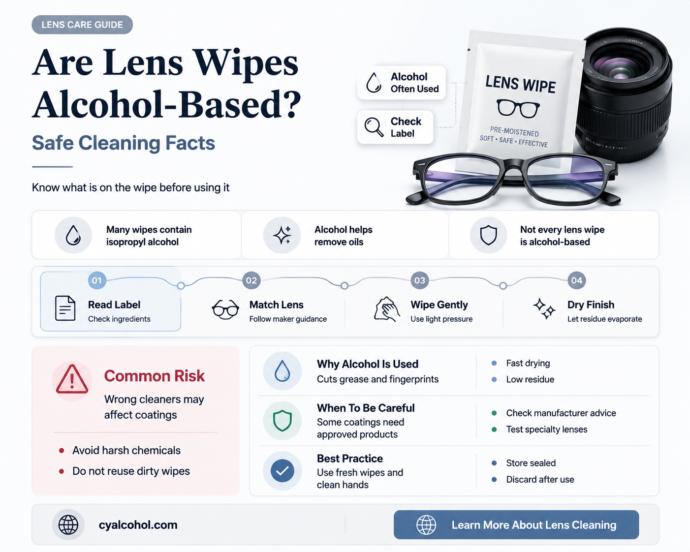 are lens wipes alcohol