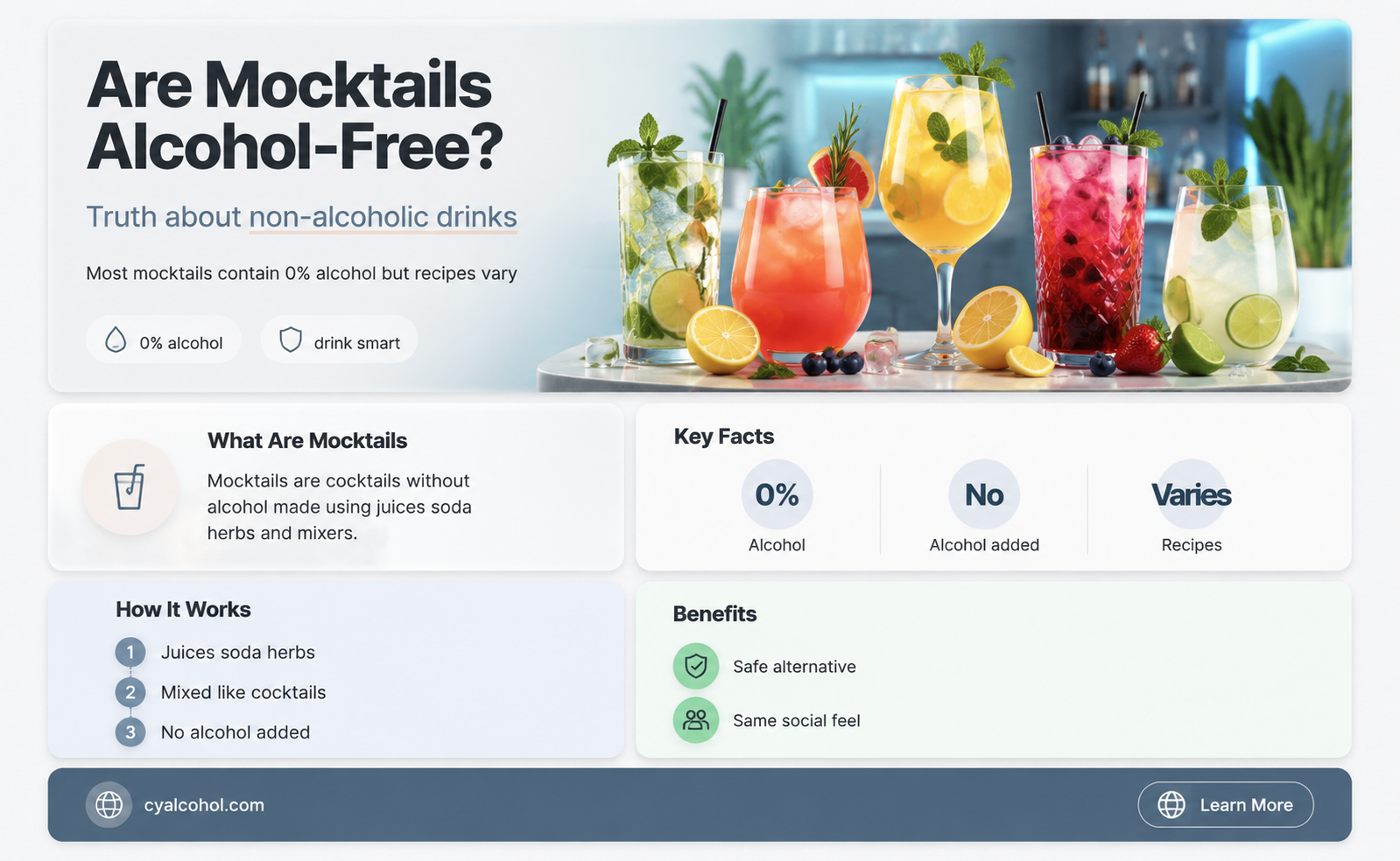 are mocktails alcohol free