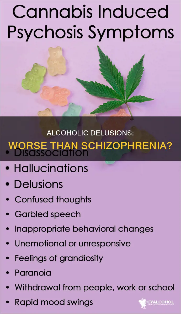 are the delusions of an alcoholic worse than schizophrenia