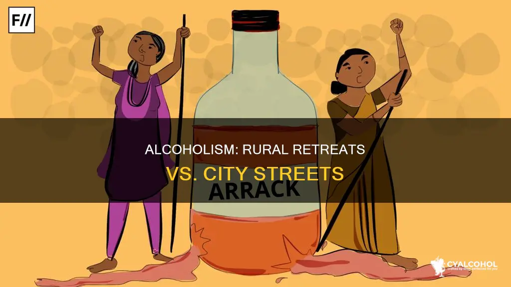 are there more alcoholics in rural areas or cities
