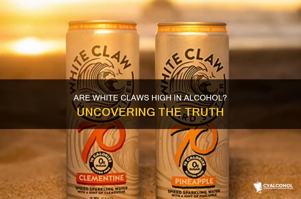 are white claws high in alcohol