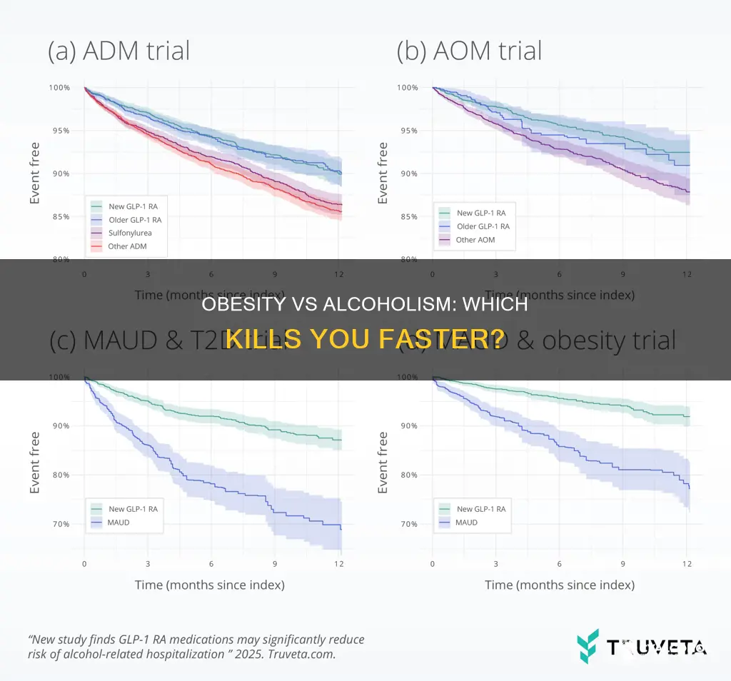are you more likely to die of obesity or alcoholism
