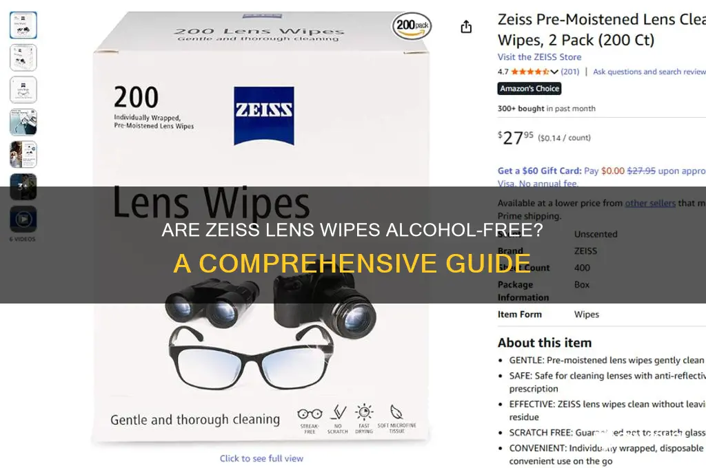 are zeiss lens wipes alcohol free