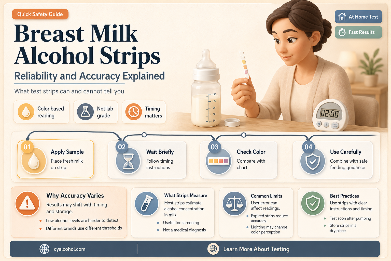 are breast milk alcohol strips accurate