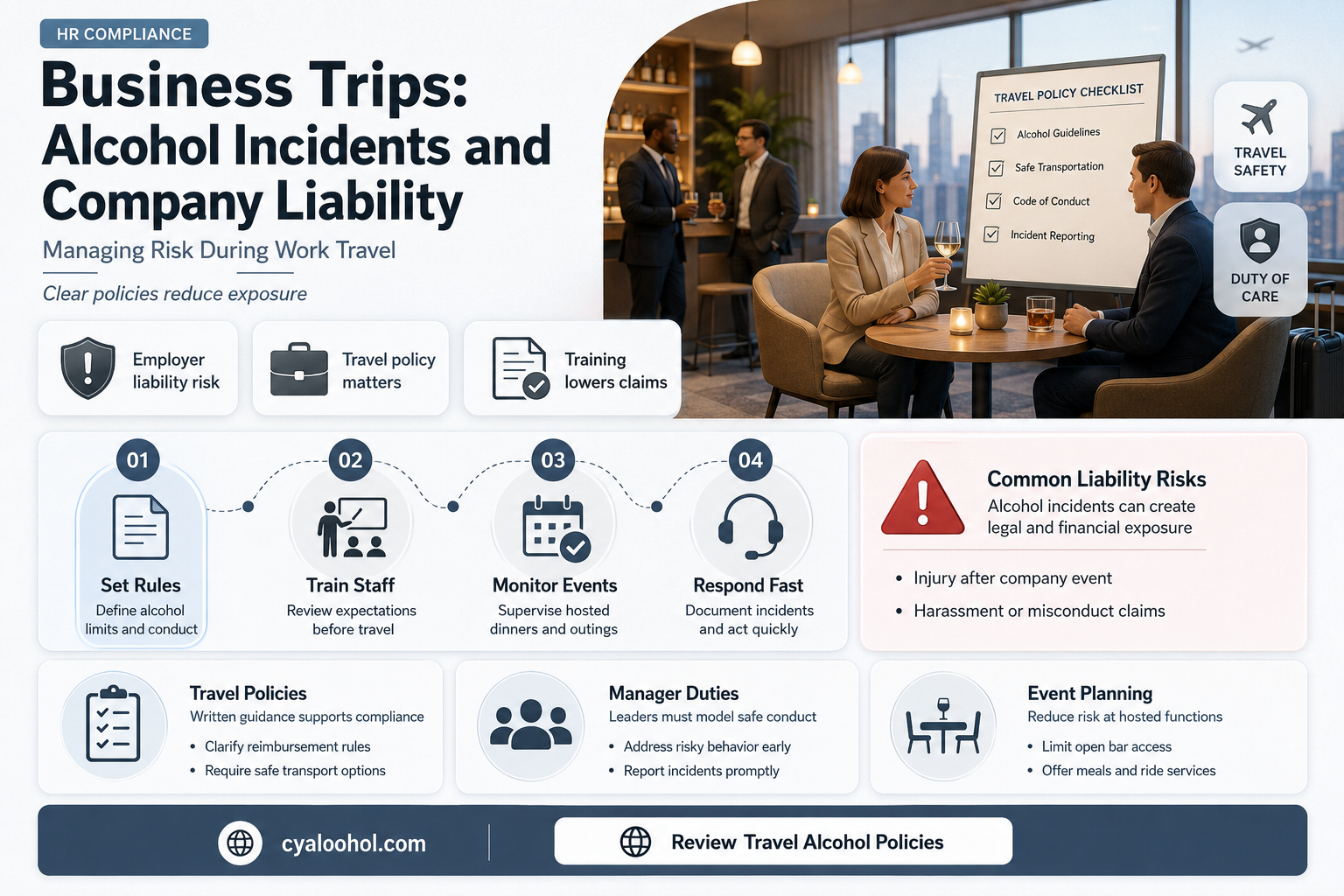 are companies liable for alcohol incidents during business trips