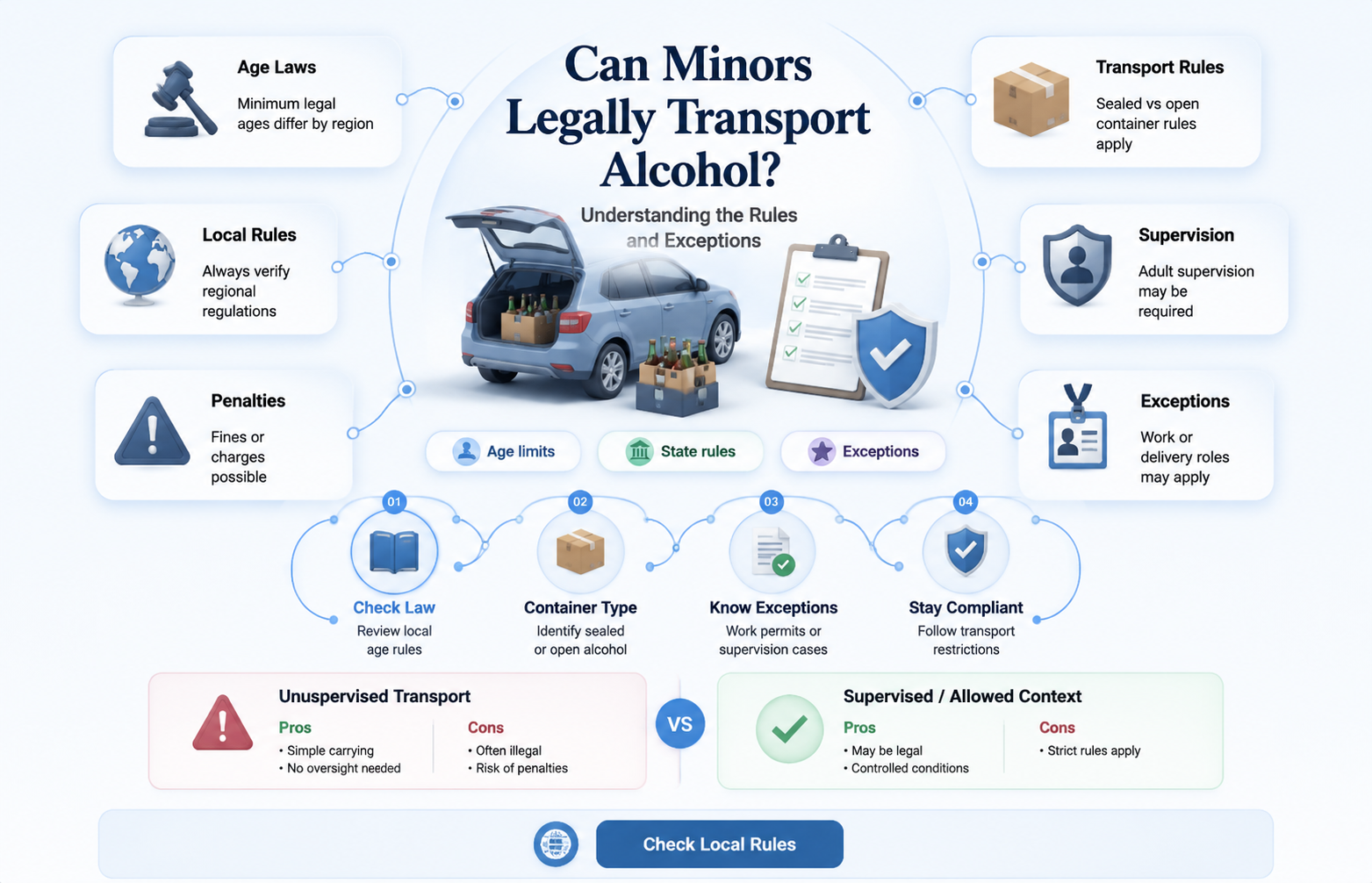are minors allowed to carry alcohol