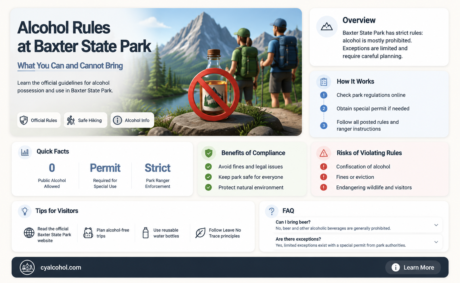 are alcoholic beverages allowed in baxter state park