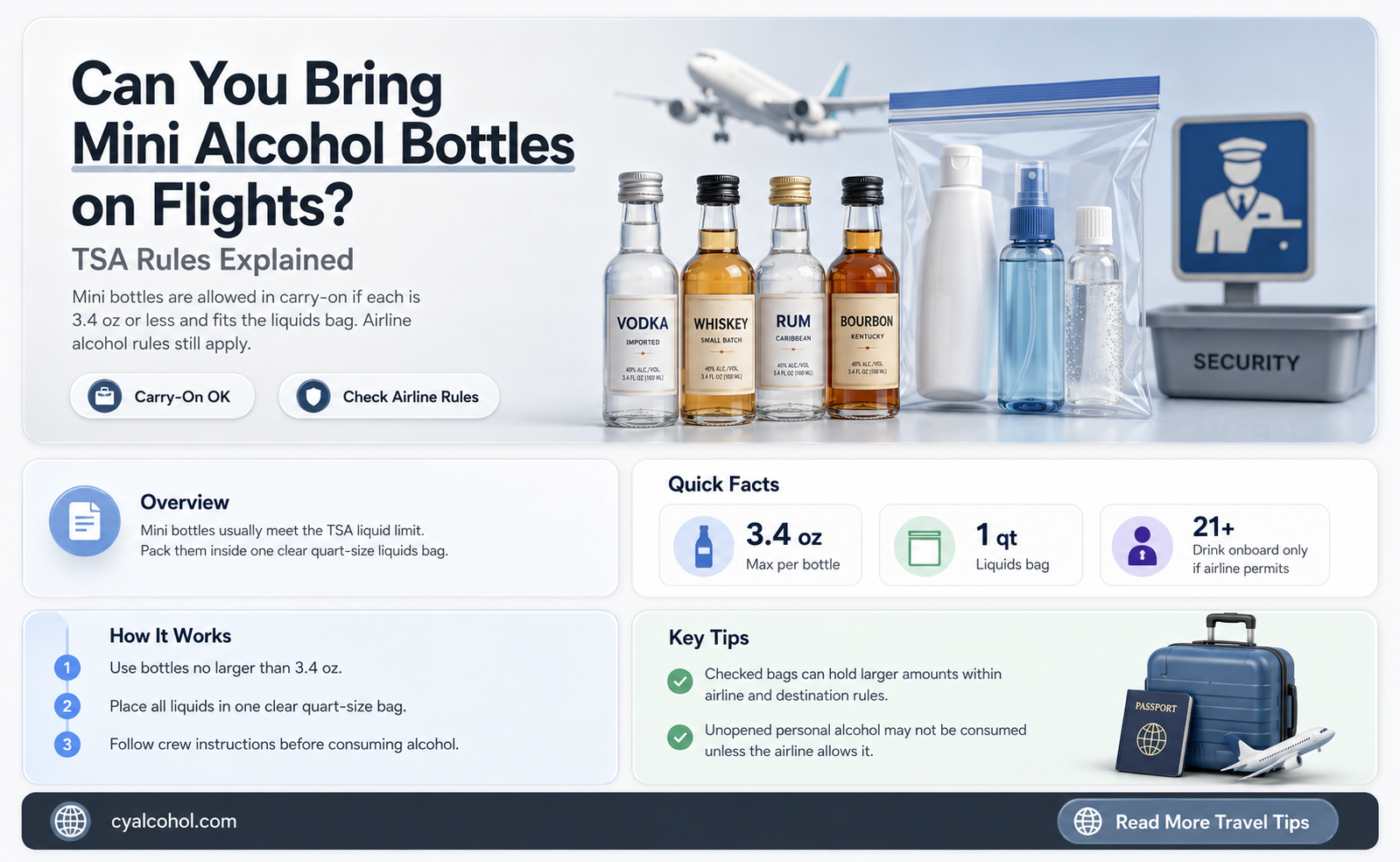 are little bottles of alcohol allowed on planes