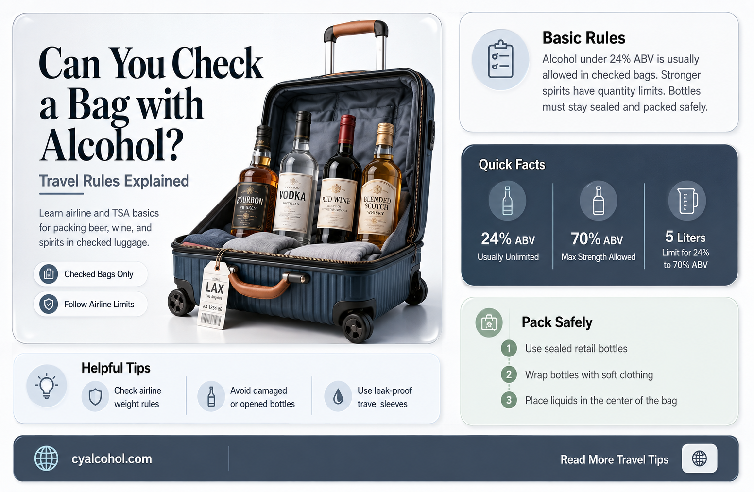 are allowed to check a back with alcohol