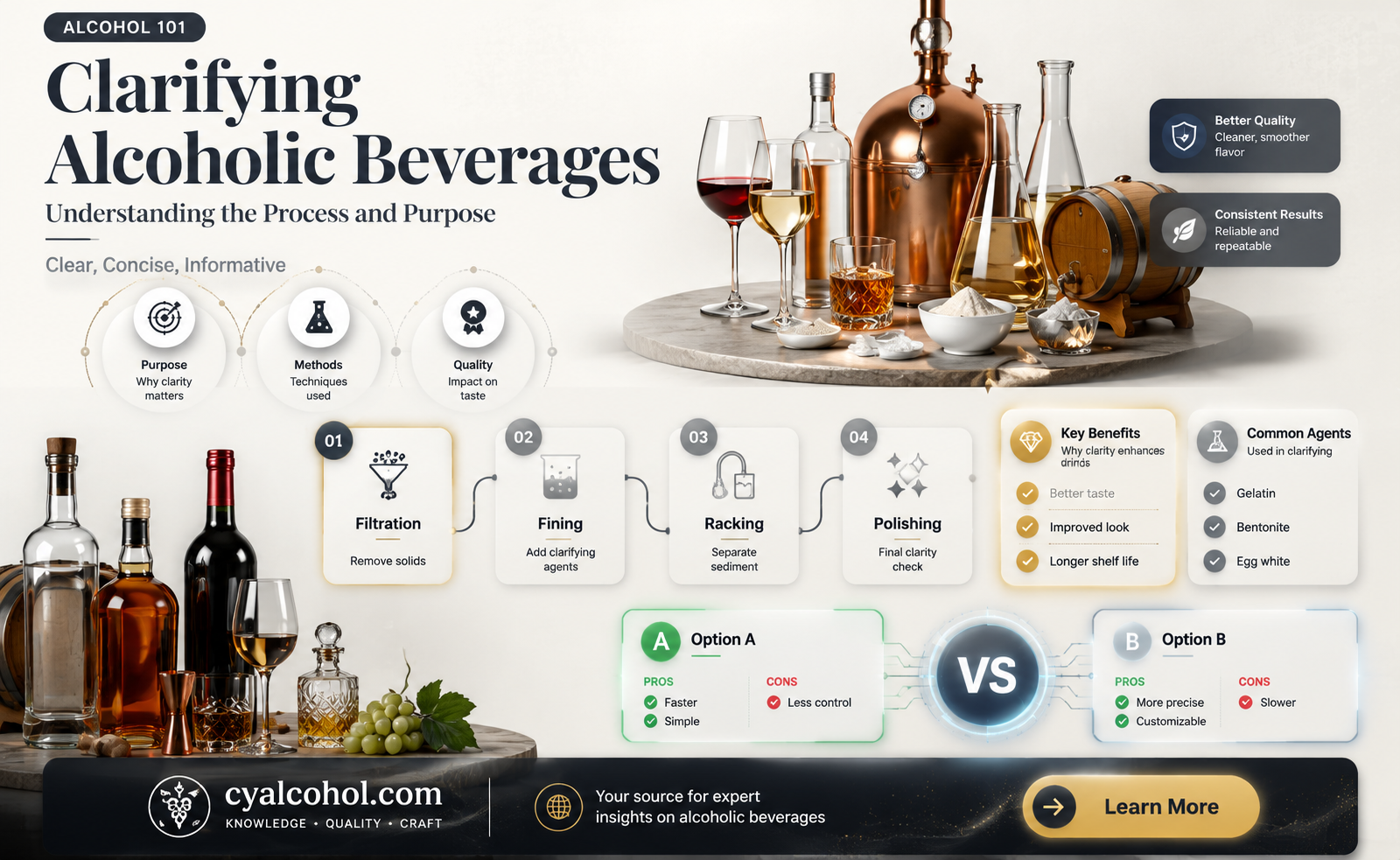 are alcoholic beverages clarified