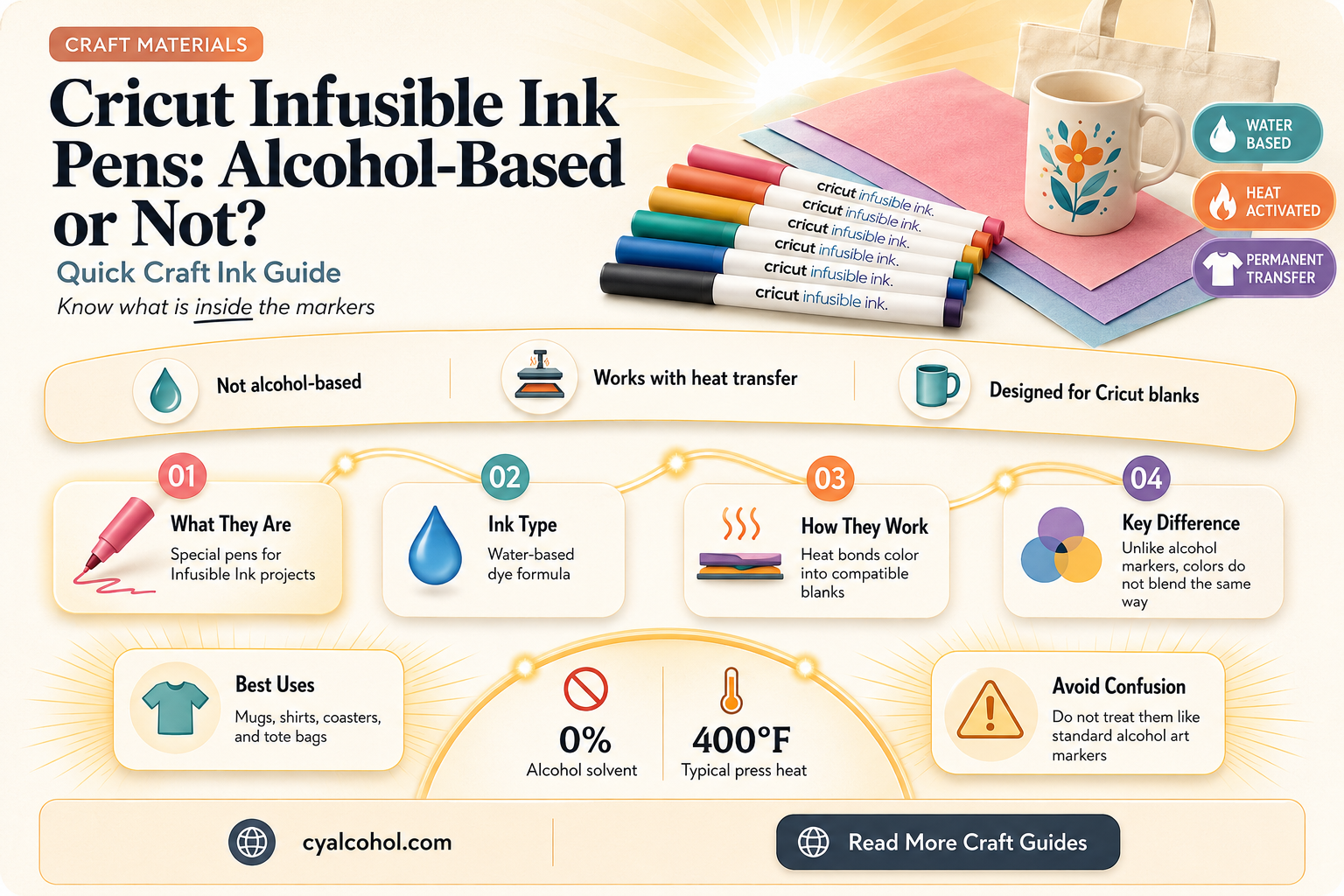 are cricut infusible ink pens and markers alcohol based