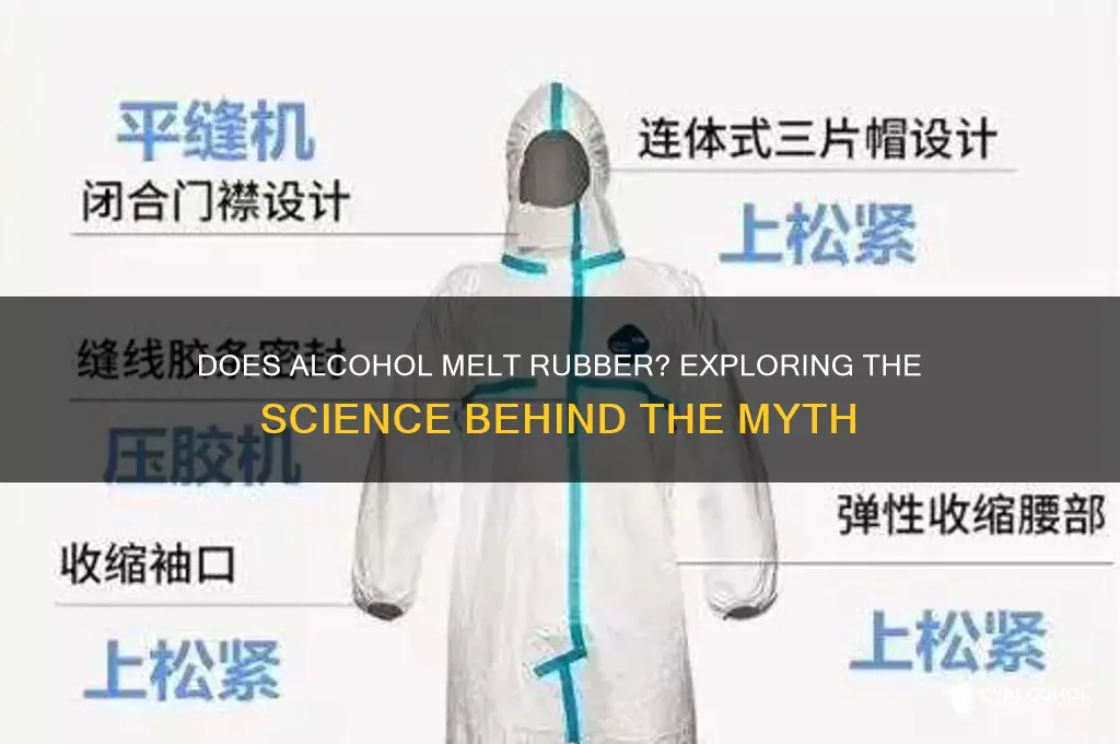 do alcohol melts rubber