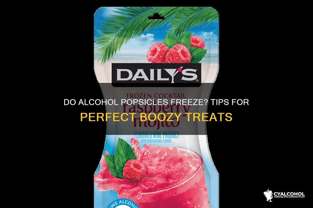 do alcohol popsicles freeze