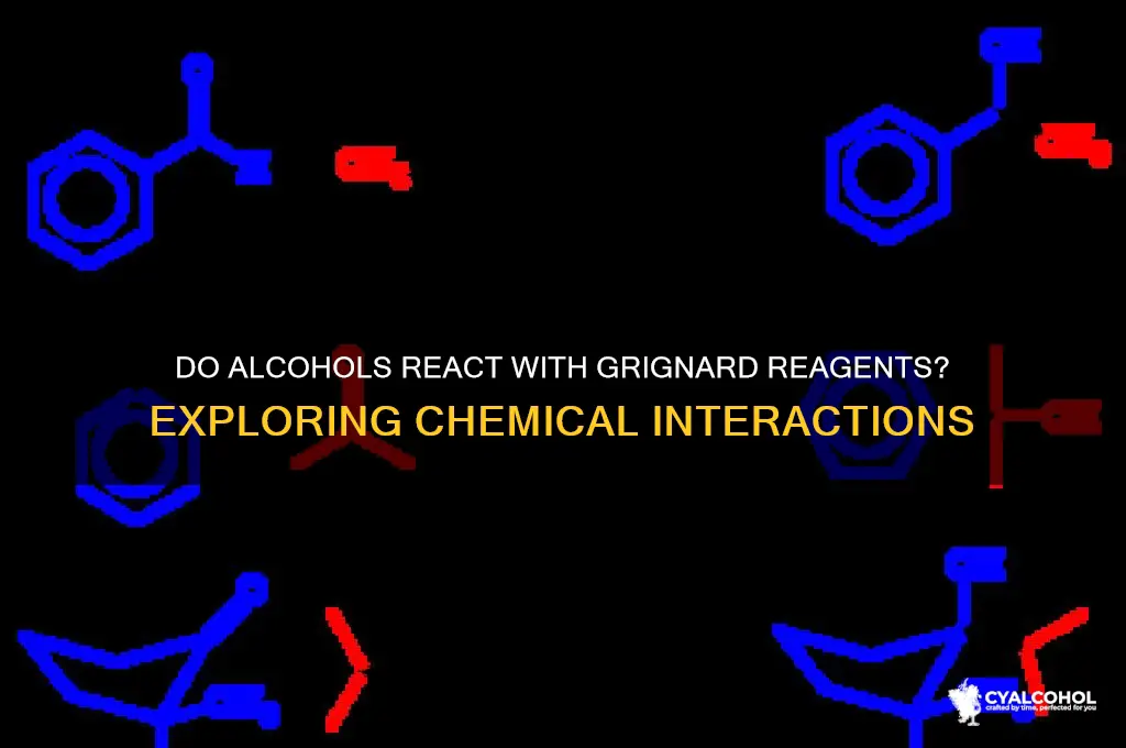 do alcohols react with grignard reagents