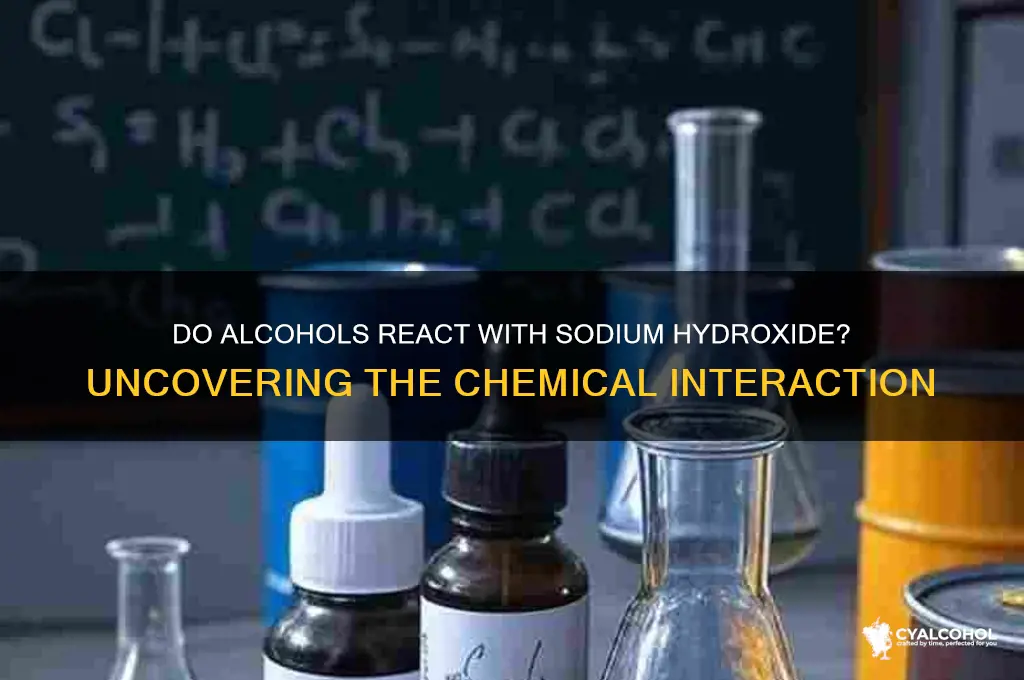 do alcohols react with sodium hydroxide