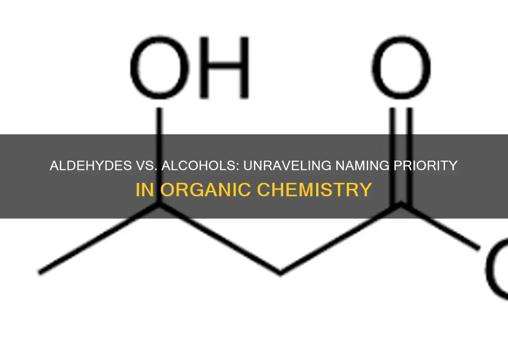 do aldehydes or alcohols have higher naming priority